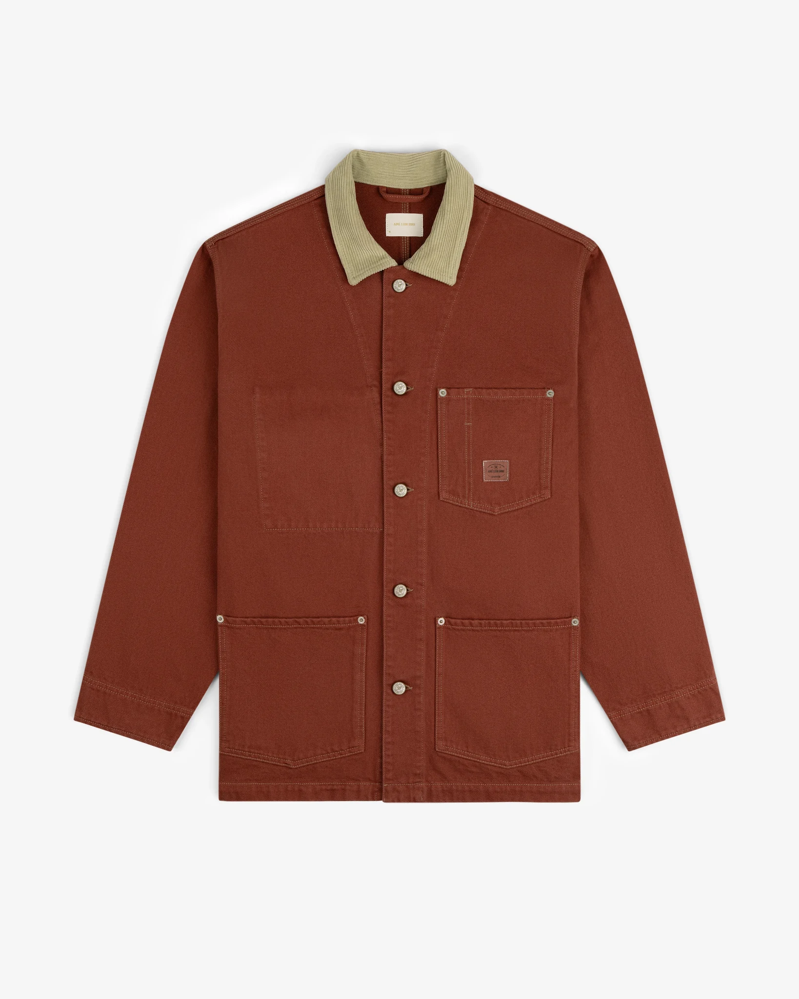 Rust jacket with contrasting collar