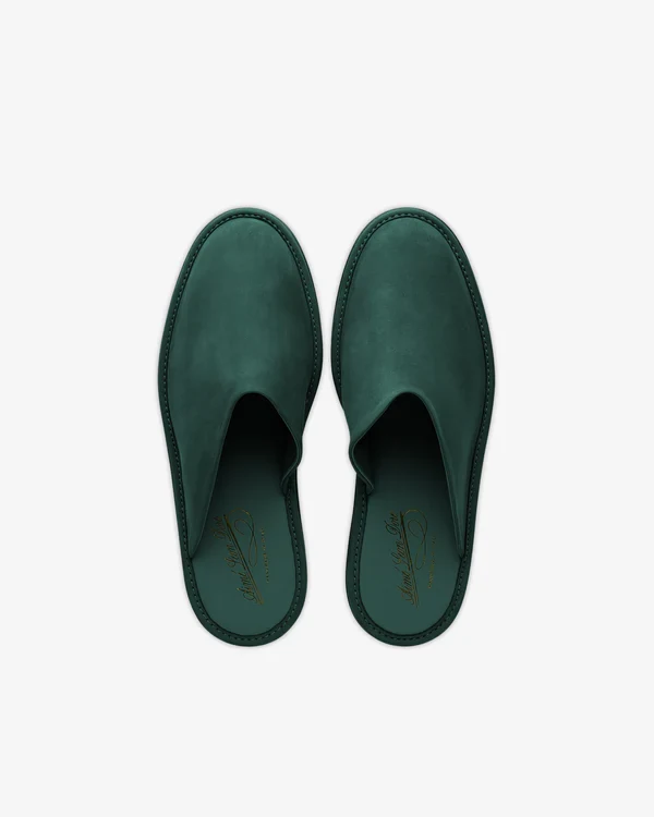 Green slip-on shoes